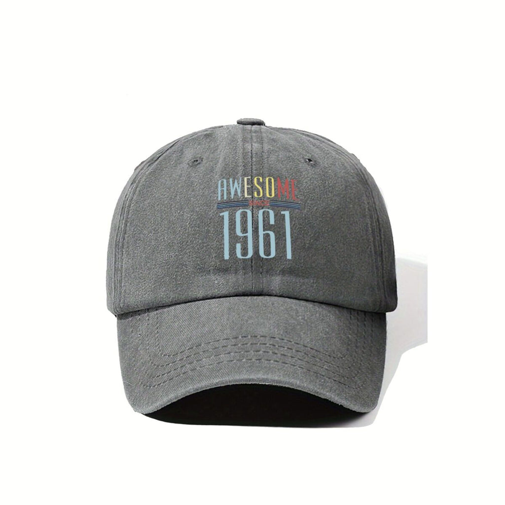 1967 Mark Vintage Washed Distressed Duckbill Cap, Unisex, Outdoor Baseball Cap, Adjustable, Washed Vintage Style, Lightweight And Breathable Golf Cap