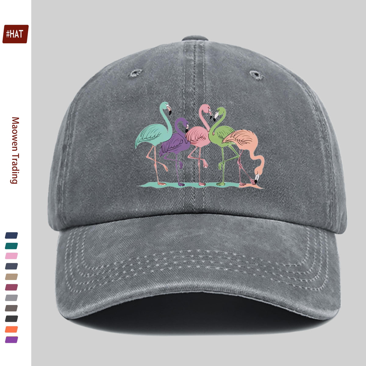 1 Colorful Flamingo Print Baseball Cap, a Travel and Leisure Style Sun Hat, Comfortable and Lightweight, Available in Multiple Colors, a Pet Hat with an Adjustable Drawstring, an American Street-style Skateboard Cap, Vintage Accessory, an Exquisite