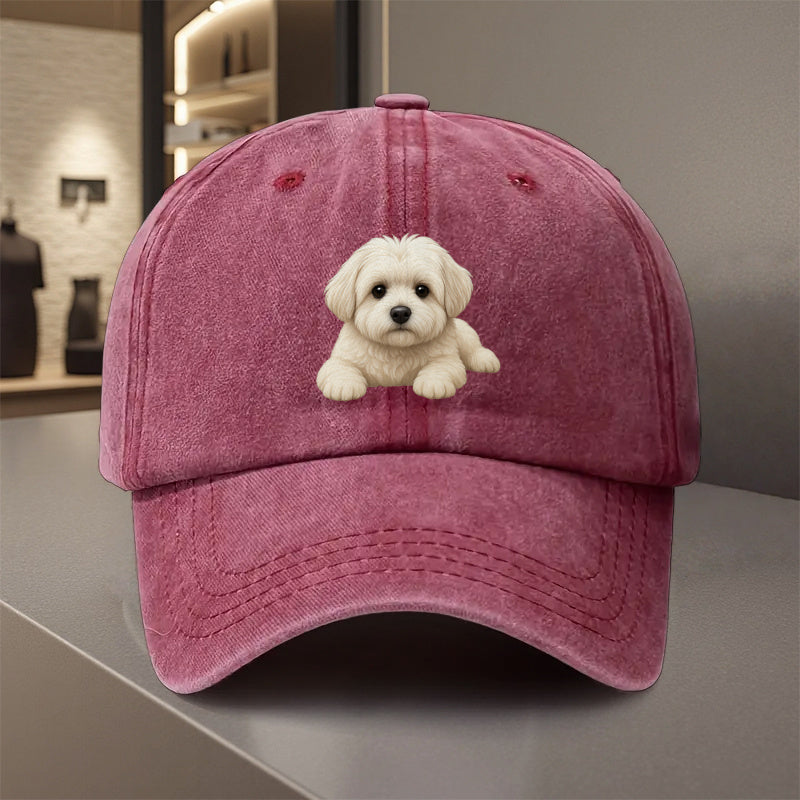 1pc Adjustable Baseball Cap with Cute Fluffy White Poodle - Lightweight Polyester Snapback Hat, All-Season Outdoor Sports, Pet Lover Gift for Men, Women, Dog Owners - Casual Sun Hat for Golf, Camping, Casual Attire - Beige/Black/Gray/Blue/Red/White/ Brown