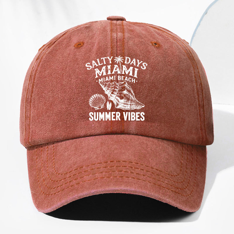 Unisex Seashell Print Washed Vintage Baseball Cap Fashion Men Women Sun Hat Adjustable Size Trucker Cap Suitable for All Seasons Daily Wear