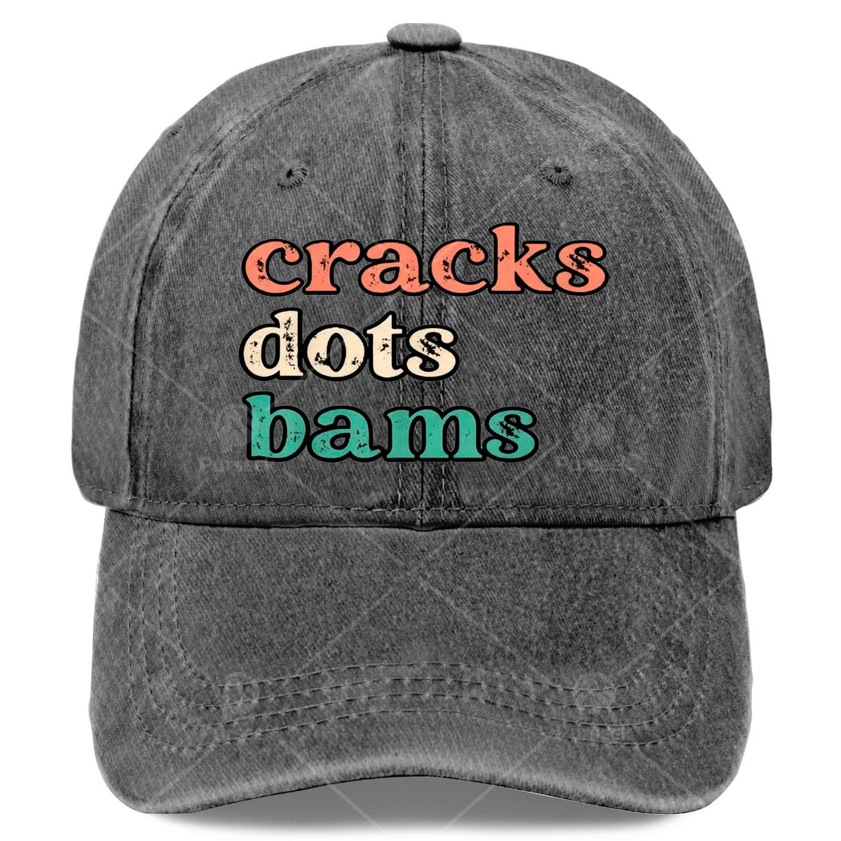 Cracks Dots Bams Mahjong Tile  Distressed Mahjong Play Baseball Hat