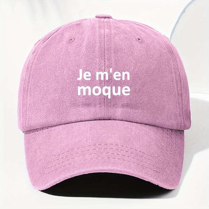 Men' & Women' Vintage French "Je M'en Moque" Trucker Hat - Adjustable Washed Soft-Top Baseball Cap Suitable for Outdoor, Fishing, Sports, Casual Wear - Unisex Suitable for Driving, Vacation, and Daily Activities