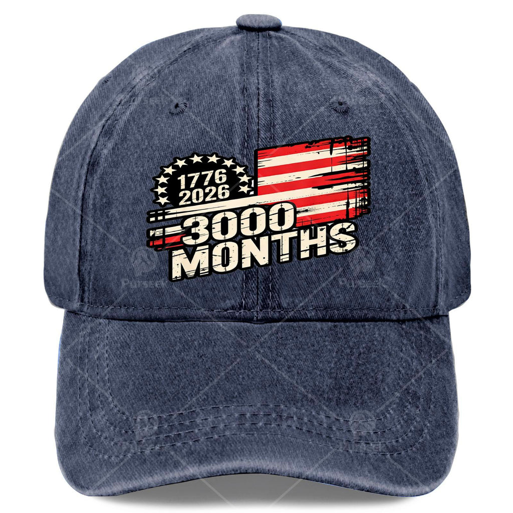 United States 3000 Months 1776 July 4, 2026 American Flag 250Th Anniversary Unisex Vintage Baseball