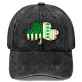 US American Flag with Shamrocks for St Patricks Day Baseball Hat Unisex