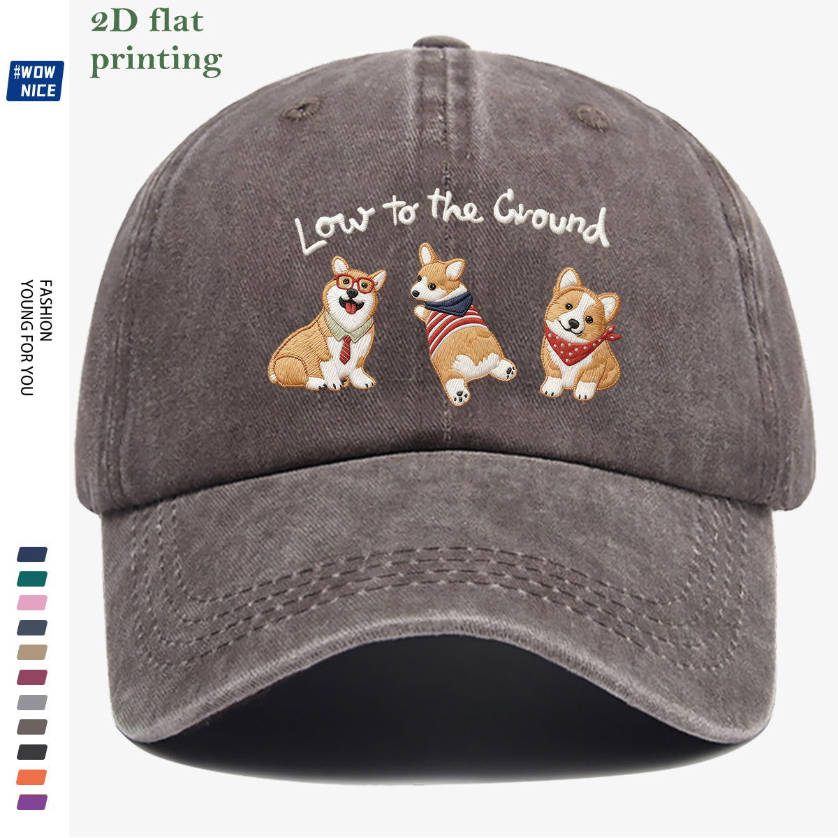 1pc Corgi Printed Baseball Cap, Animal Series Cute Pet Pattern, Fashion Slimming Headwear, Casual Outing Versatile Accessory, Unisex Adjustable Hat, Suitable for Shopping, Travel, Parties, Dates, Commuting, Vacation, Outdoor Activities