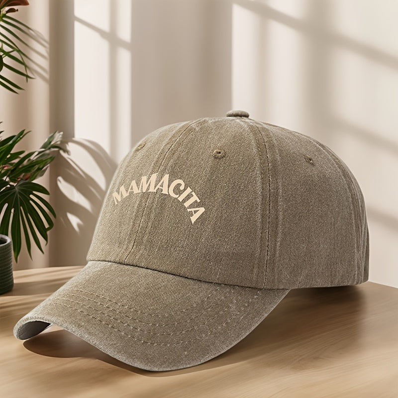 MAMACITA Print Baseball Cap Classic Washed Distressed Vintage Duckbill Hat Soft Comfortable Sweat-Absorbing Breathable Hat Outdoor Leisure Sports Hiking Camping Fishing Hat Individual Street Hip-Hop Hat