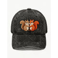 Cute Squirrel Couple Embroidered Hat for Women Men Casual Vintage Style Streetwear Cap Anniversary Gift