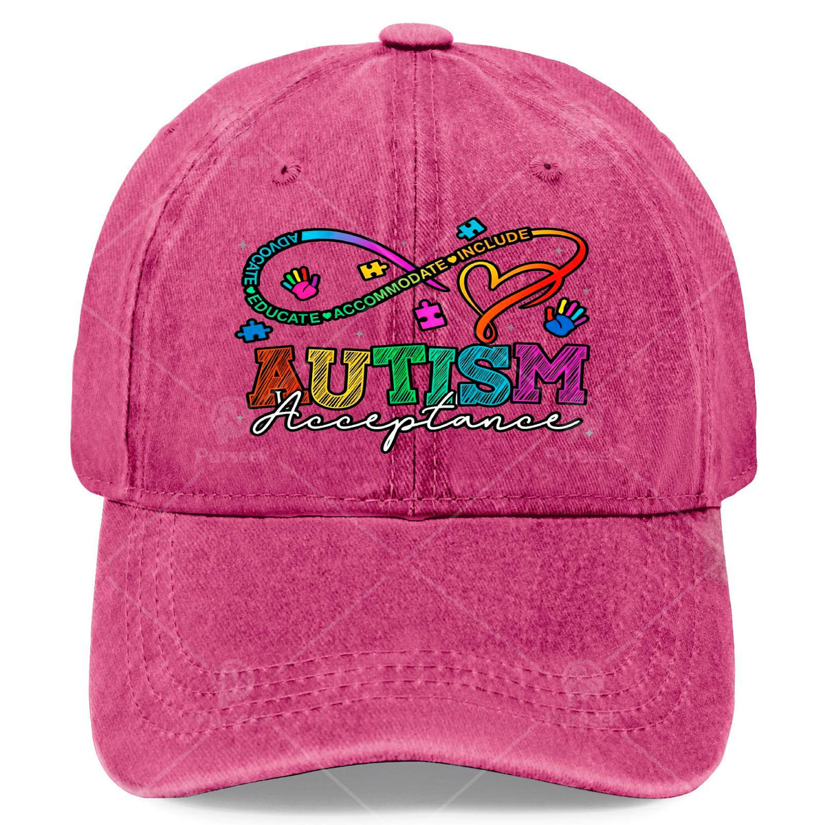 Neurodiversity Autism Awareness Rainbow Infinity Symbol Baseball Hat Unisex