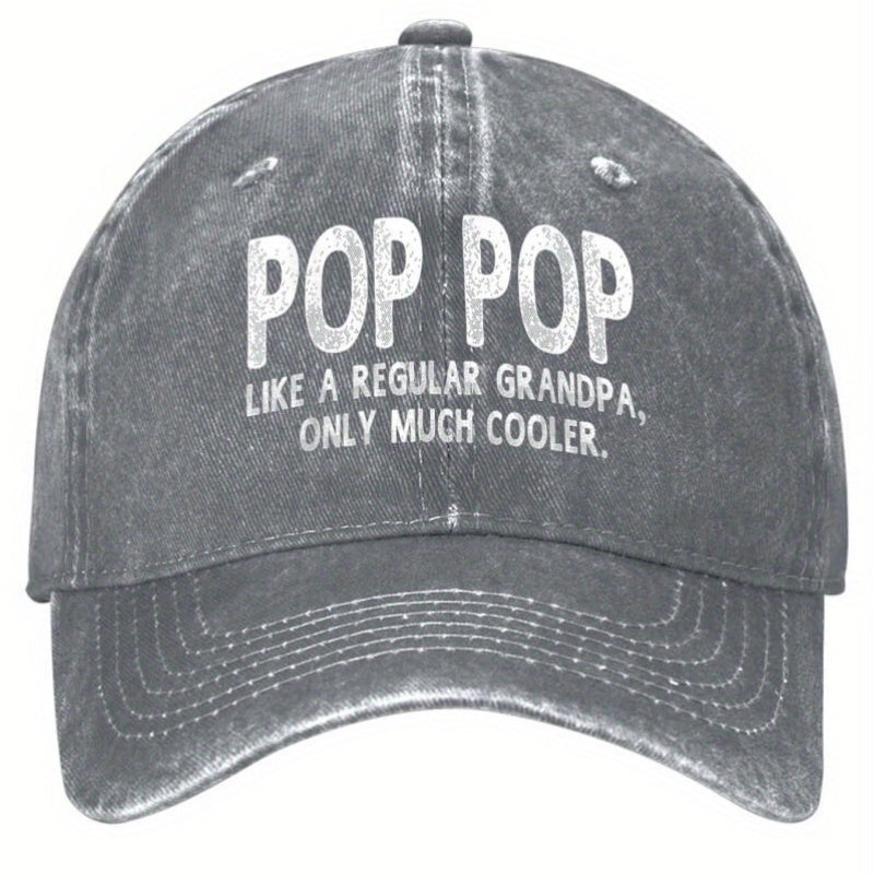 Funny "Grandpa" Definition Creative Baseball Cap- Vintage Y2K Style Unisex Snapback Cap, Humorous Grandpa Pattern, Machine Washable Casual Streetwear Accessory, Suitable for Men