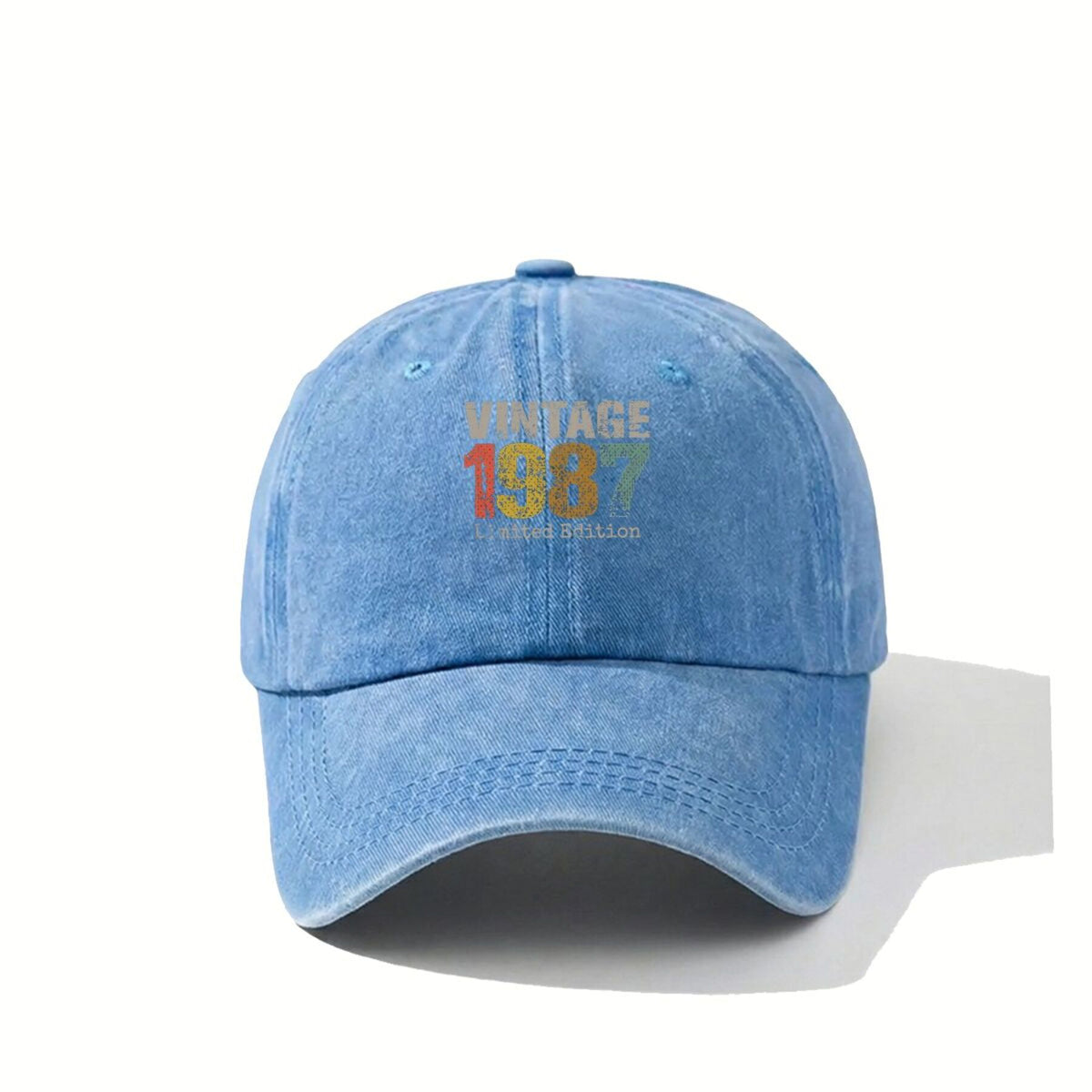 Vintage 1987 Retro Text Art Easy Men'S And Women'S Printed Baseball Cap Breathable Universal Buckle Spring Summer Golf Hat