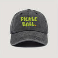 Retro Washed Baseball Cap with PLCKLE BALL Text. Solid Adjustable Design. Ideal for Outdoor, Casual Sports, And Couples