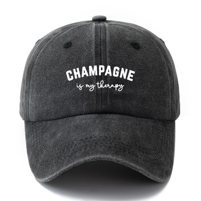 Unisex Fashion Versatile Printed Letter CHAMPAGNE Baseball Cap Classic Retro Washed Outdoor Lightweight Curved Brim Hat Trucker Baseball Cap Suitable for Outdoor Vacation Travel Camping and Other Casual Occasions