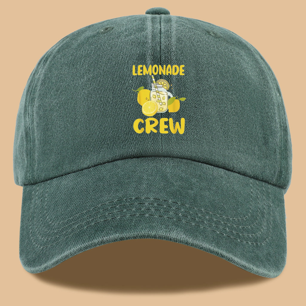 1pc Lemon-Themed "LEMONADE CREW" Printed Baseball Cap, Fresh Summer Style Sun Hat, Fashionable And Fun Design, Unisex Duckbill Cap, Adjustable Size, Casual Outing Sun Hat, Bestie Gathering Bestie Hat, Couple Date Couple Hat, Suitable for Picnics
