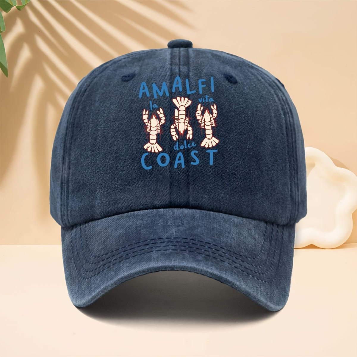 Men' & Women' Amalfi Coast Baseball Cap with La Vita Italian Design - Adjustable Duckbill Trucker Hat, Soft Top Suitable for Travel, Casual Outfits, Parties, Vacations - Unisex for All- Wear, Iconic Amalfi Coast Print