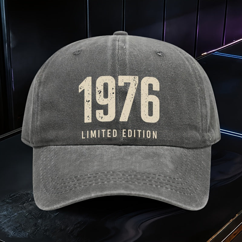 1pc, Adjustable Baseball Cap with "1976 Lid Edition Retro Style", Polyester Fiber Lightweight Printed Craft, Suitable for Outdoor Sports And Camping Enthusiasts, Trendy Couple Hat, Golf Cap, Trucker Cap, Fashionable Baseball Cap, Suitable for Youth