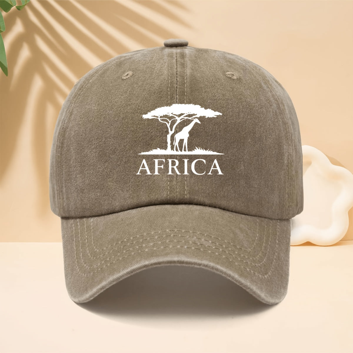 Men' & Women' Africa Trucker Hat with AFRICA Print & African Savanna Wildlife Design - Adjustable Duckbill Cap, Soft Top Suitable for Outdoor Travel, Casual Wear, Parties, Durable Unisex for All-Season (Neutral Style)