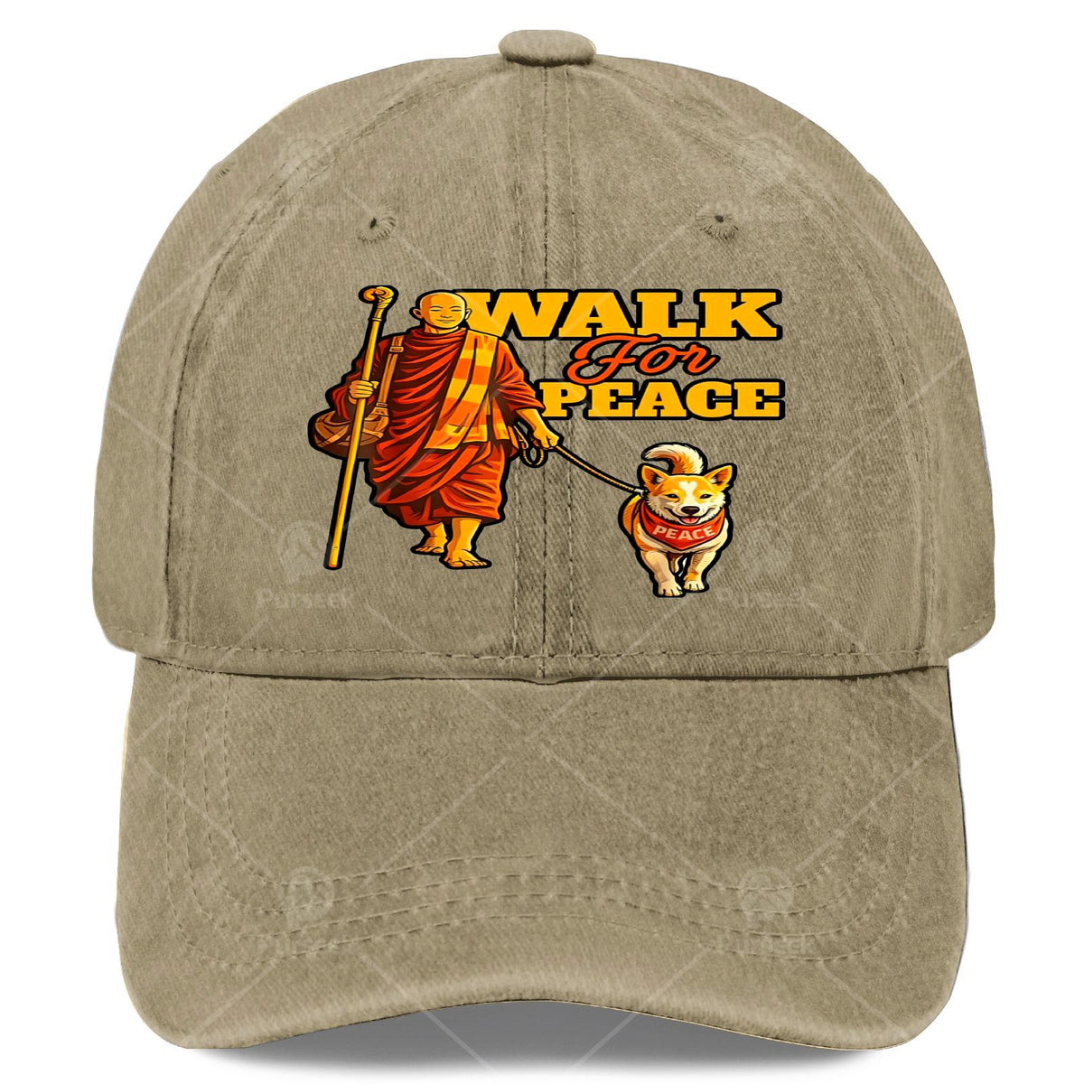Peace Walking Monks and Aloka Dog Walk for Peace Baseball Hat Unisex Aesthetic