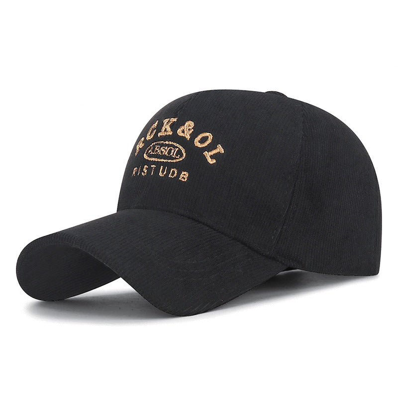 New Corduroy Hats for Autumn And Winter, Thickened And Warm, Suitable for Both Men And Women, Designed to Make The Face Look Smaller