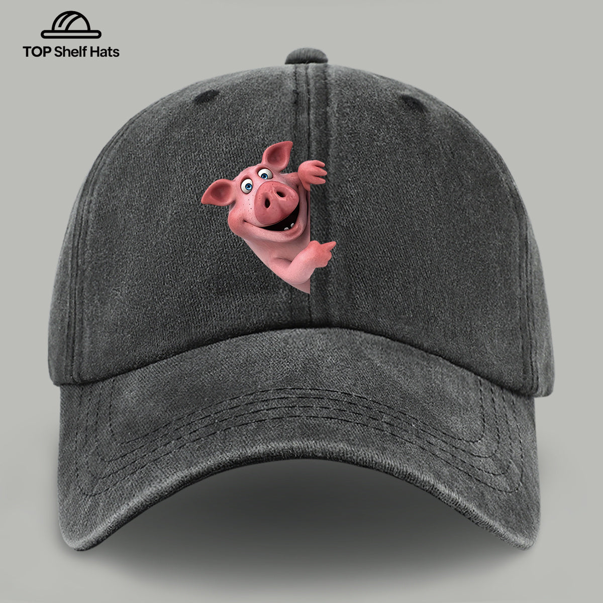 1pc 1pcs Cute Pig Print Baseball Cap Suitable for Men & Women, Lightweight Breathable Adjustable Cap with Pig, for Outdoor, Beach, Hiking, Fishing, Wedding, Birthday Gift, Pig-Themed Casual Hat for Casual Attire