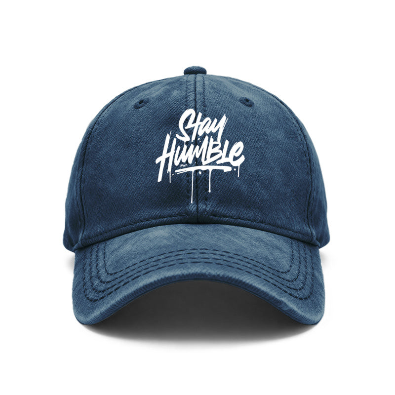 1pc of Retro-Style Unisex Baseball Caps Featuring a 'Stay Humble' Graffiti Art Print. These Adjustable Caps Are Perfect for Outdoor Activities And Casual Outings, Making Them Great Gifts for Both Men And Women, As Well As Friends