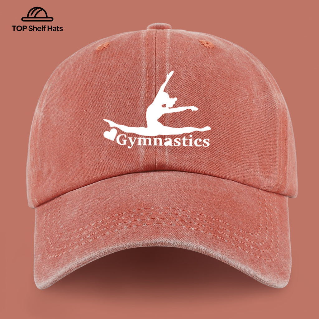 1pc "Gymnastics" Printed Baseball Cap with Gymnastics Pattern Design, Lightweight, Comfortable, and Breathable. Adjustable Size, Perfect Valentine's Day Gift for Partners. Casual Wear Accessory for Men and Women, Ideal for Outdoor Activities. Sun Hat