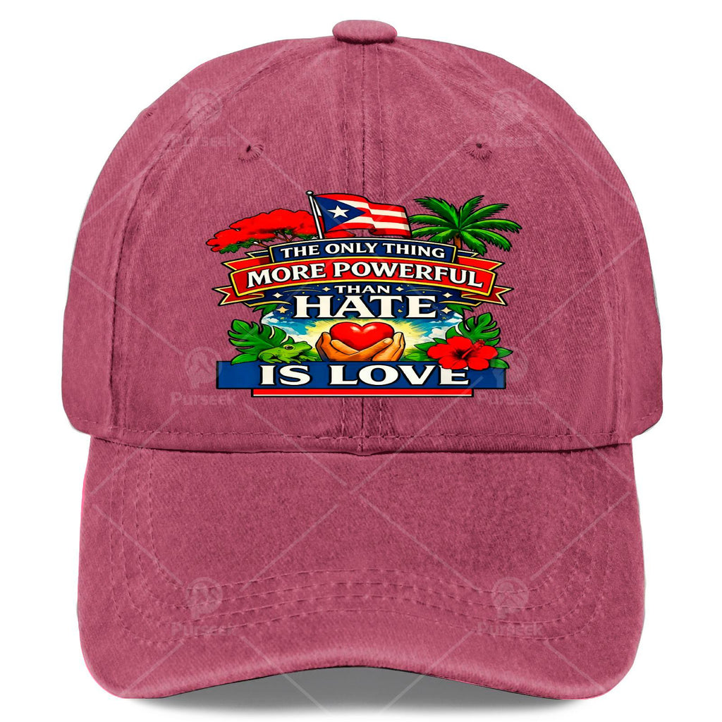 The Only Thing More Powerful Than Hate Is Love Flag Retros Baseball Hat Unisex