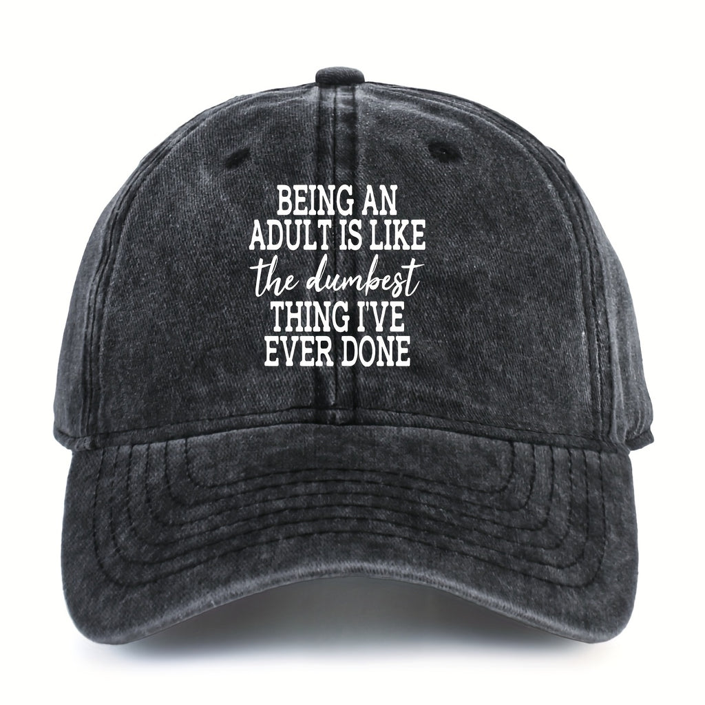 Lightweight Solid Color Baseball Cap, Printed And Distressed, Adjustable Sun Hat Suitable for Both Men And Women