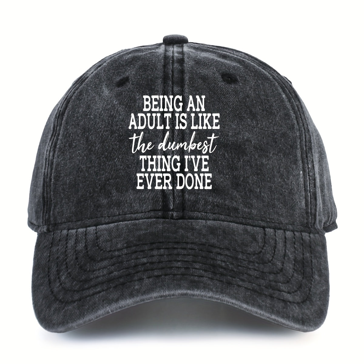 Lightweight Solid Color Baseball Cap, Printed And Distressed, Adjustable Sun Hat Suitable for Both Men And Women