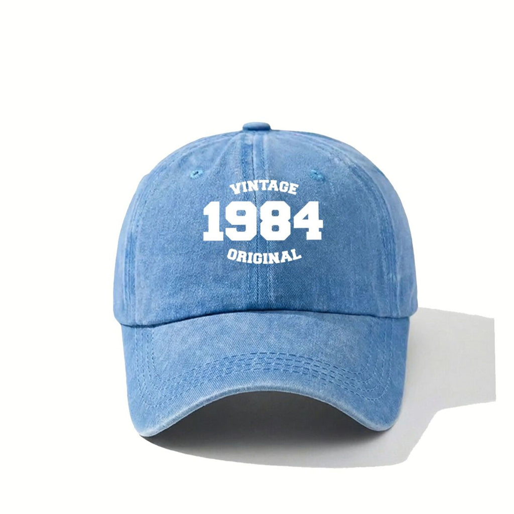 Vintage 1984 Retro- Inspired, 'Vintage 1984 Original' Text Black Design Simple Unisex Printed Baseball Cap Breathable Universal Sun Buckle Spring Summer Golf Sun Hat