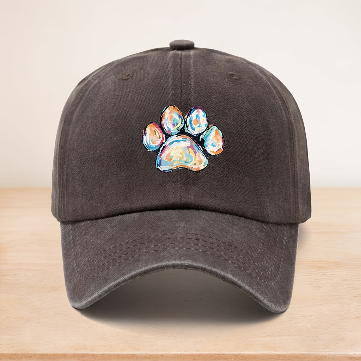 Vintage Duckbill Trucker Cap with Paw Print - Adjustable Baseball Hat Suitable for All- Outdoor, Machine Washable Curved Brim, Unisex for Men & Women, Suitable for Sports, Camping, Dog Walking, Commuting, and Pet-Themed Events