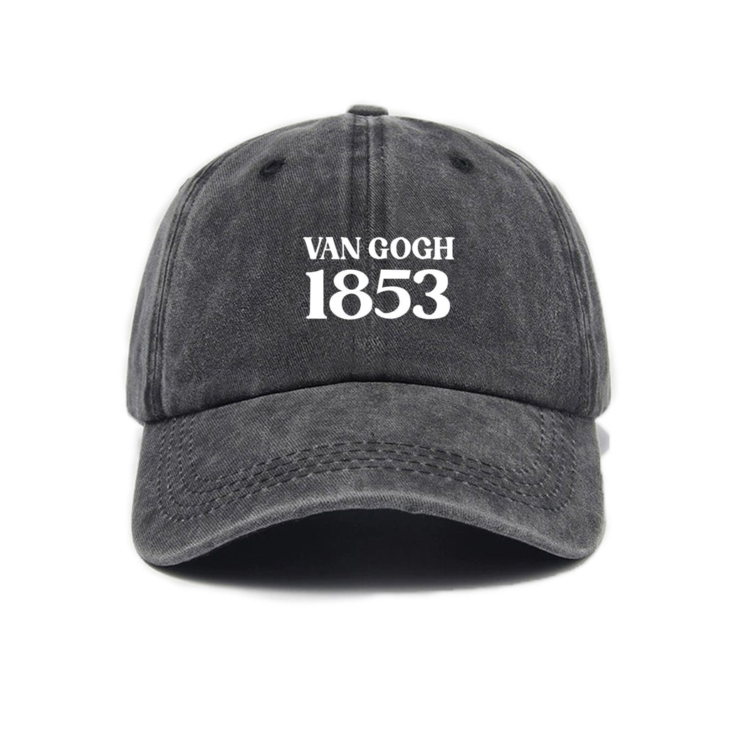 1 Washed Distressed Print Baseball Cap for Adults, Simple Letter 1853 Print Washed Distressed Soft Top Baseball Cap for Men and Women, Versatile Outdoor Sun Baseball Cap
