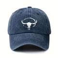 Cow Head Print Baseball Cap, Unisex Vintage Washed Grunge Style, Adjustable Cow Head Pattern, Suitable for Outdoor Leisure, Great for Gifting, Cow Head Design