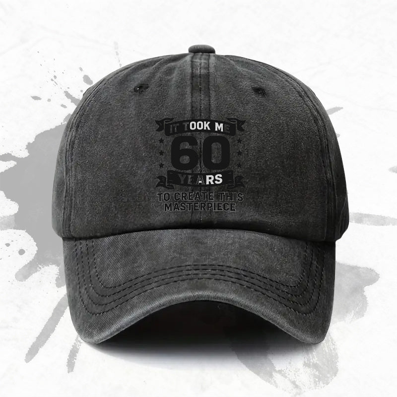1P 1pc, "60 Years" Adjustable Baseball Cap, Lightweight Printed Women's Hat, "Creative Masterpiece" Men's Trendy Cap, an Ideal Gift for Weddings, Parties, and Birthdays.