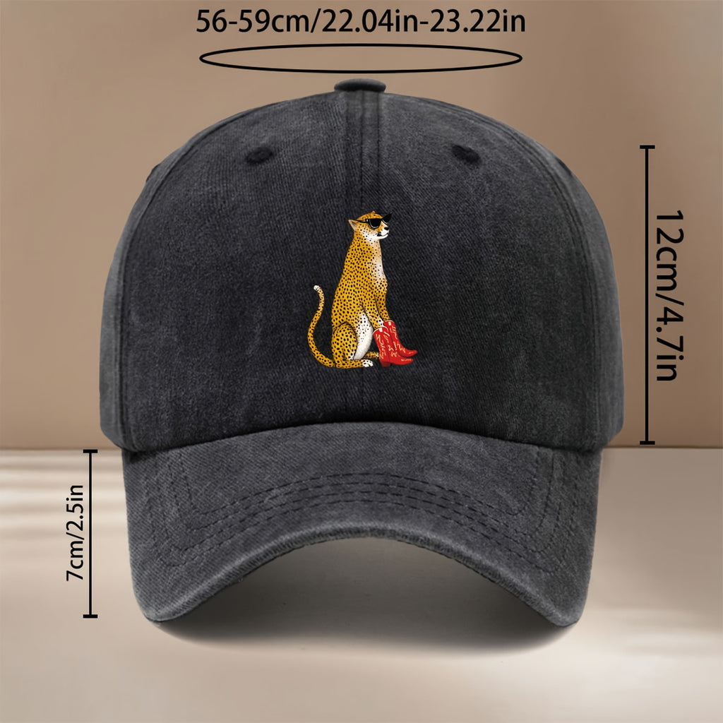 This Is a Stylish And Comfortable Baseball Cap Featuring a Red High-Heeled Leopard Design. It'S Adjustable in Size, Suitable for Both Men And Women, Perfect for Truck Drivers. Ideal for Outdoor Sports, Gatherings, And Camping