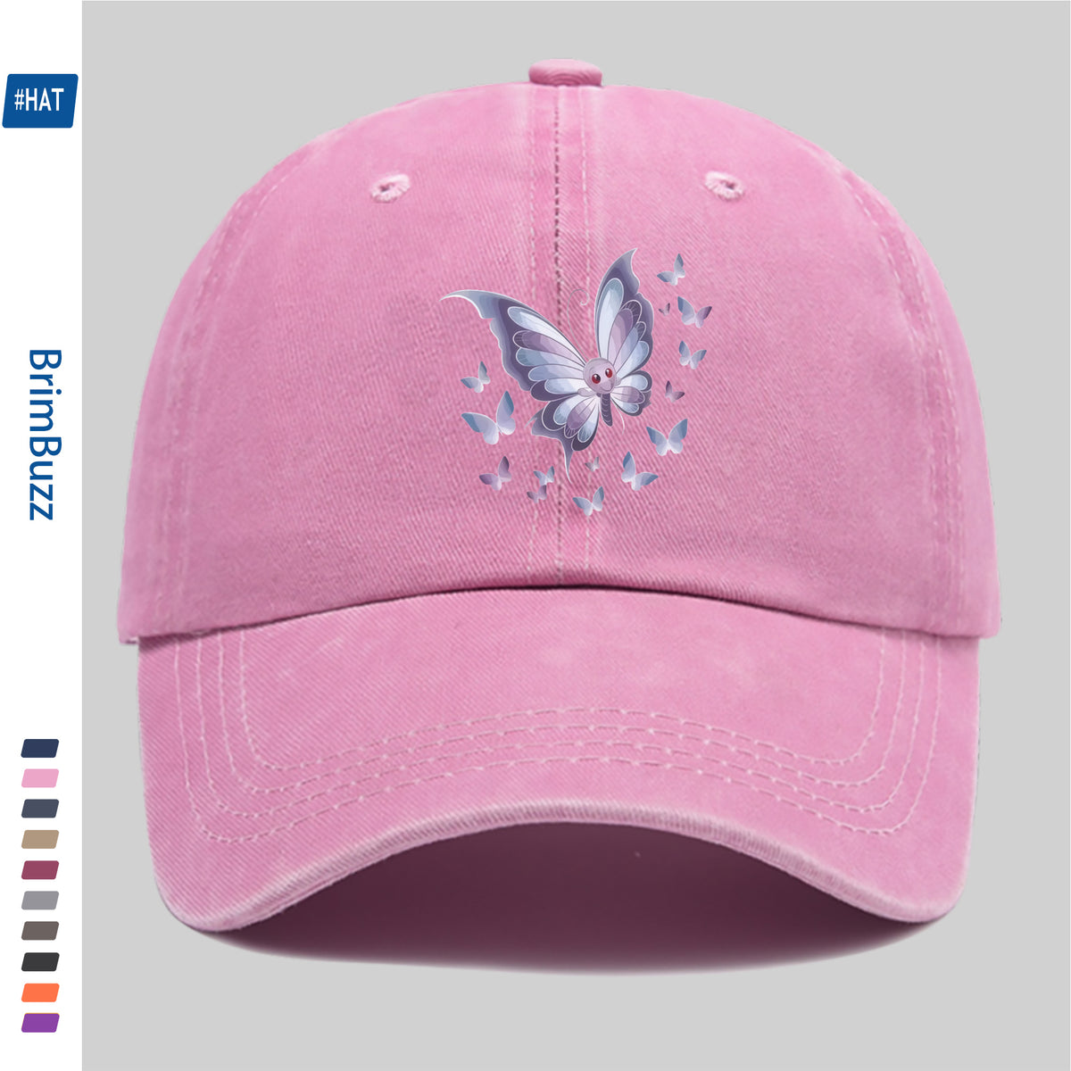 1 Butterfly Print Trucker Hat, Suitable for Travel, Outdoor Activities, and Daily Wear- Adjustable Snapback Hat with Butterfly Pattern, Lightweight and Unisex, Vintage Baseball Cap, Suitable for the Beach, Cycling, Parties, and Casual Wear(hand Was