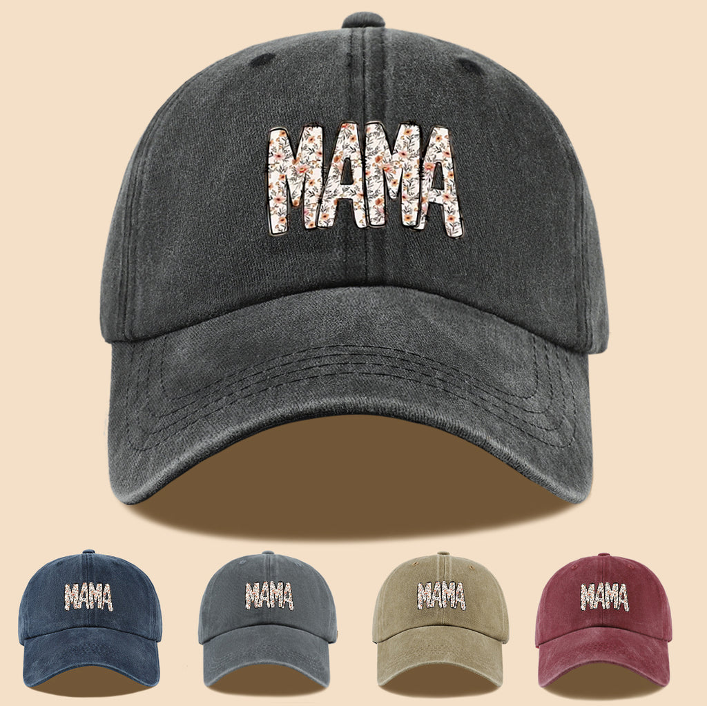 1pc 1pcs "Mom" Floral & Letter Print Baseball Cap Suitable for for Men & Women, Adjustable Duckbill Hat with Mom-Themed, Breathable Unisex Cap for Outdoor, Travel, Gifts for Mom, Birthdays, Casual Wear - Fashionable Duckbill Cap