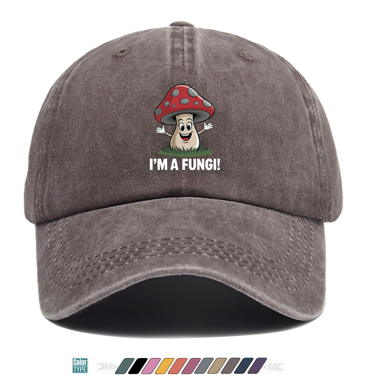 1pc Cartoon Mushroom Joyful Face Print Baseball Cap, Cute Red Mushroom with Gray Dots Hat, Comfortable and Breathable Sun Hat, Stylish, Fun, and Unique, Unisex Adjustable Baseball Cap, Casual Hat, Couple's Outing Hat, Suitable for Daily Shopping