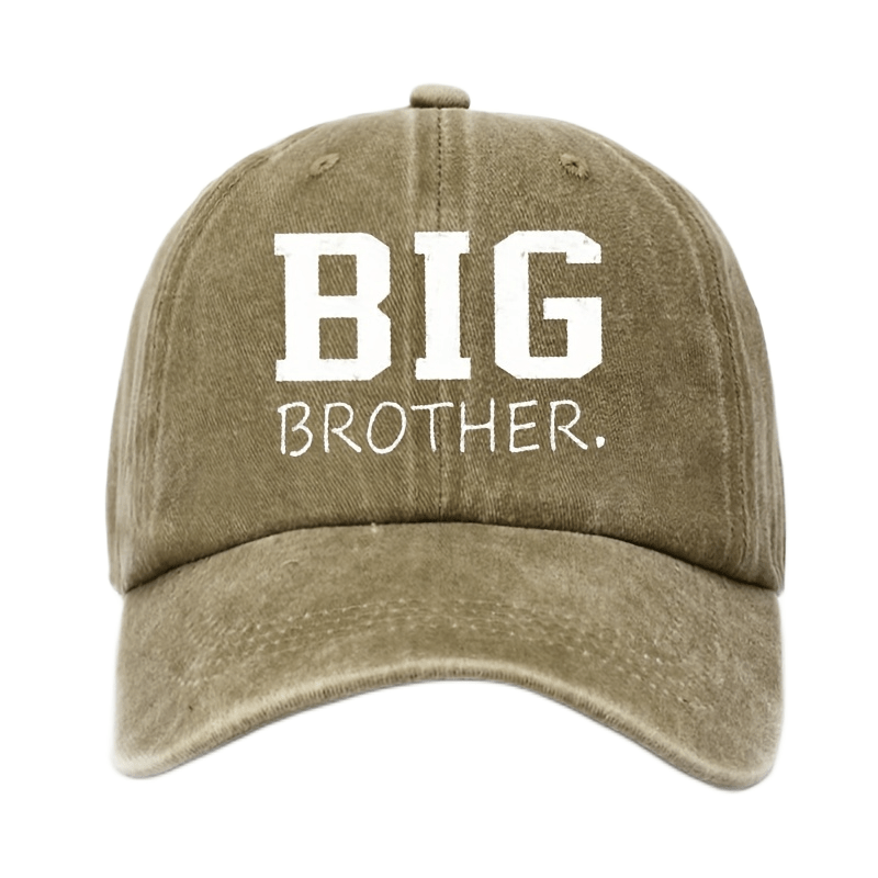 BIG BROTHER 棒球帽 - 深红色帽子带醒目白色字母，可调节绑带，轻便透气防晒 - 男女通用运动帽，适合日常、运动、礼物（可机洗）- 生日、母亲节、亡灵节理想选择 - BIG BROTHER 字样设计