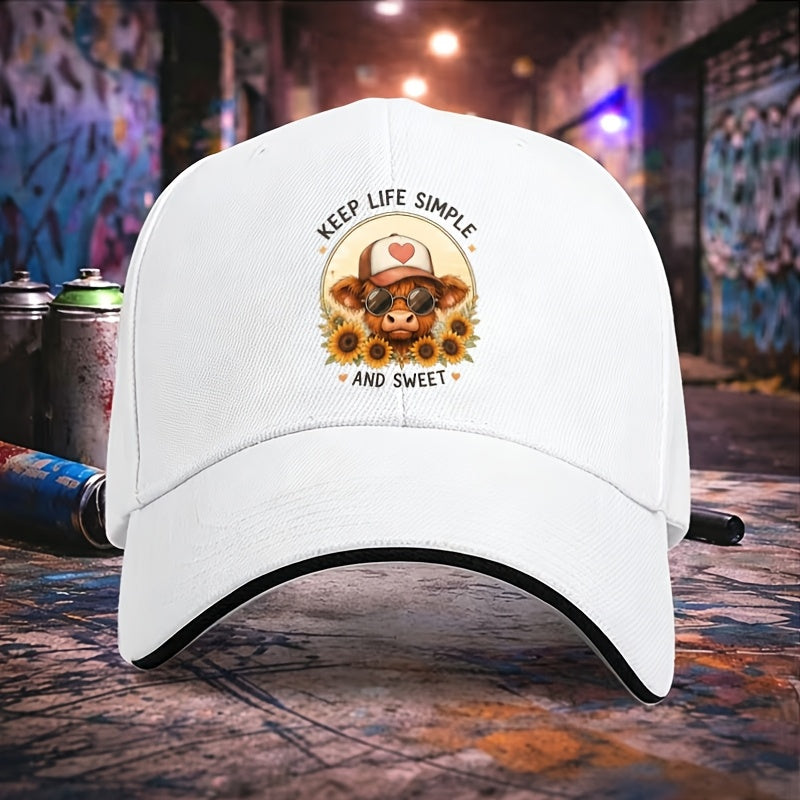 Adjustable Unisex Sandwich Brim Baseball Cap with Sandwich Brim & Buckle Closure - Machine Washable Suitable for Halloween, Christmas Parties, Daily Outdoor Wear, Suitable for and, Holiday Gift for Daily Use