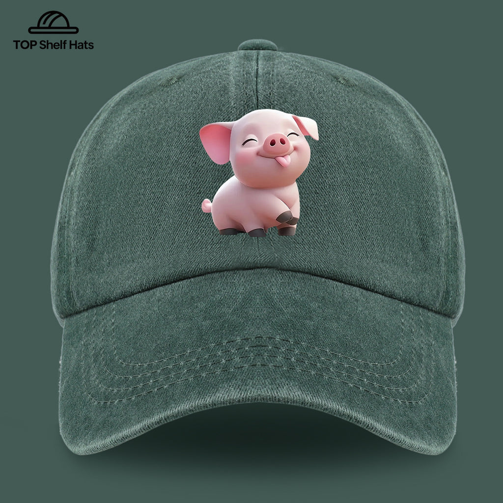 1pc Cute Tender Pink Pig Print Casual Baseball Cap, Lightweight, Comfortable, And Breathable, Adjustable Size, Perfect Valentine'S Day Gift for Partners, Unisex Outdoor Wear And Casual Fashion Accessory, Ideal for Parents' Beach Vacation Sun Hat