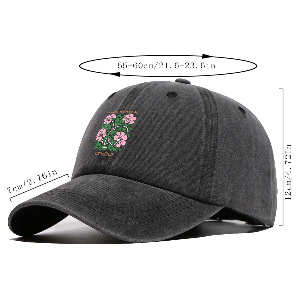 1pc 1pcs Floral Print Baseball Cap Suitable for Men & Women, Adjustable Duckbill Hat with Duckbill Visor, Breathable Sun Hat for Outdoor Travel, Casual Gift for Daily Outfits, Picnics, Birthdays - Trendy Present for Friends (Unisex)