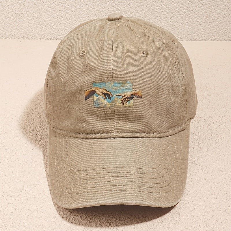 Unisex Washable Old Baseball Cap Printed Daddy Hat Breathable Adjustable Sun Hat Unisex