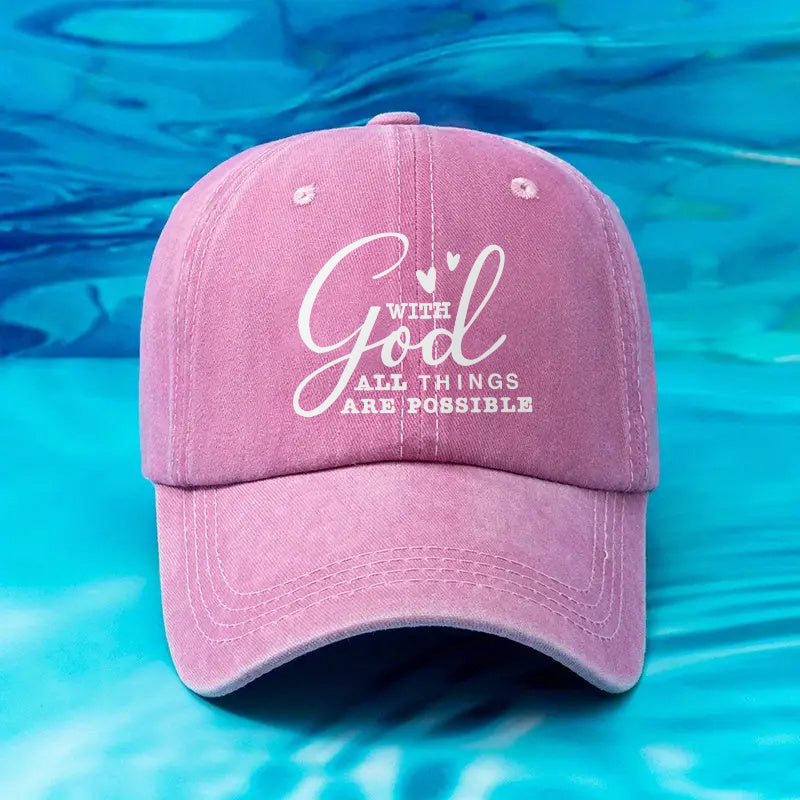 Y2g Retro Unisex Adjustable Baseball Cap with "Everything Is Possible" Print - Breathable Buckle Closure, Y2gVintage, Machine Washable Suitable for Men & Women, Casual & Sportswear Accessory