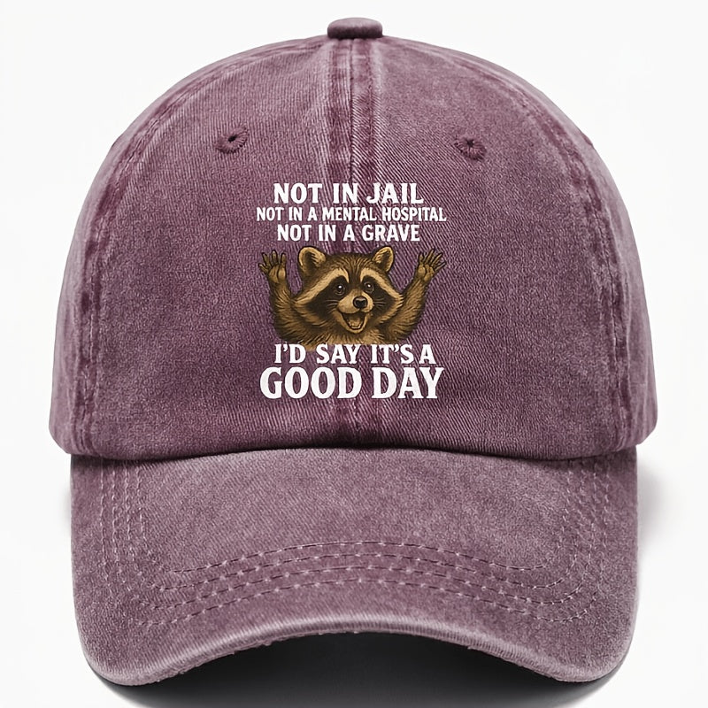 Animal-themed Hat | 1, Women's Hat, Men's Outdoor Hat, "It's a Good Day" Hat, Dad Hat, Breathable Baseball Cap, Adjustable Style Hat, Suitable for All Occasions, Curved Brim Design, Outdoor Style Hat, All-season Style