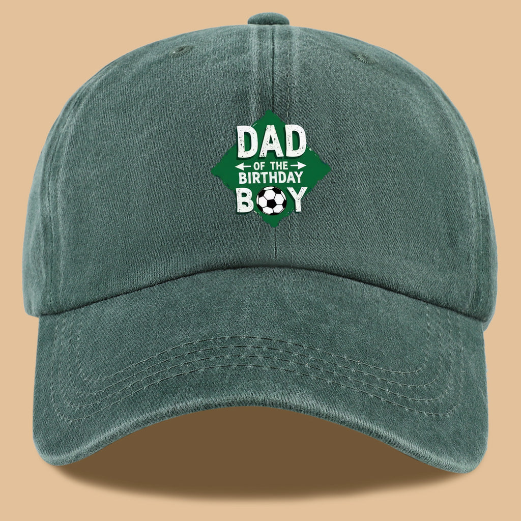 1pc Soccer Theme "DAD OF THE BIRTHDAY BOY" Print Baseball Cap Comfortable Breathable Sun Hat Fashionable Beautiful Men'S Casual Baseball Cap Adjustable Size Dad Activity Hat Outdoor Sun Visor Hat Suitable for Birthday Parties, Friend Gatherings