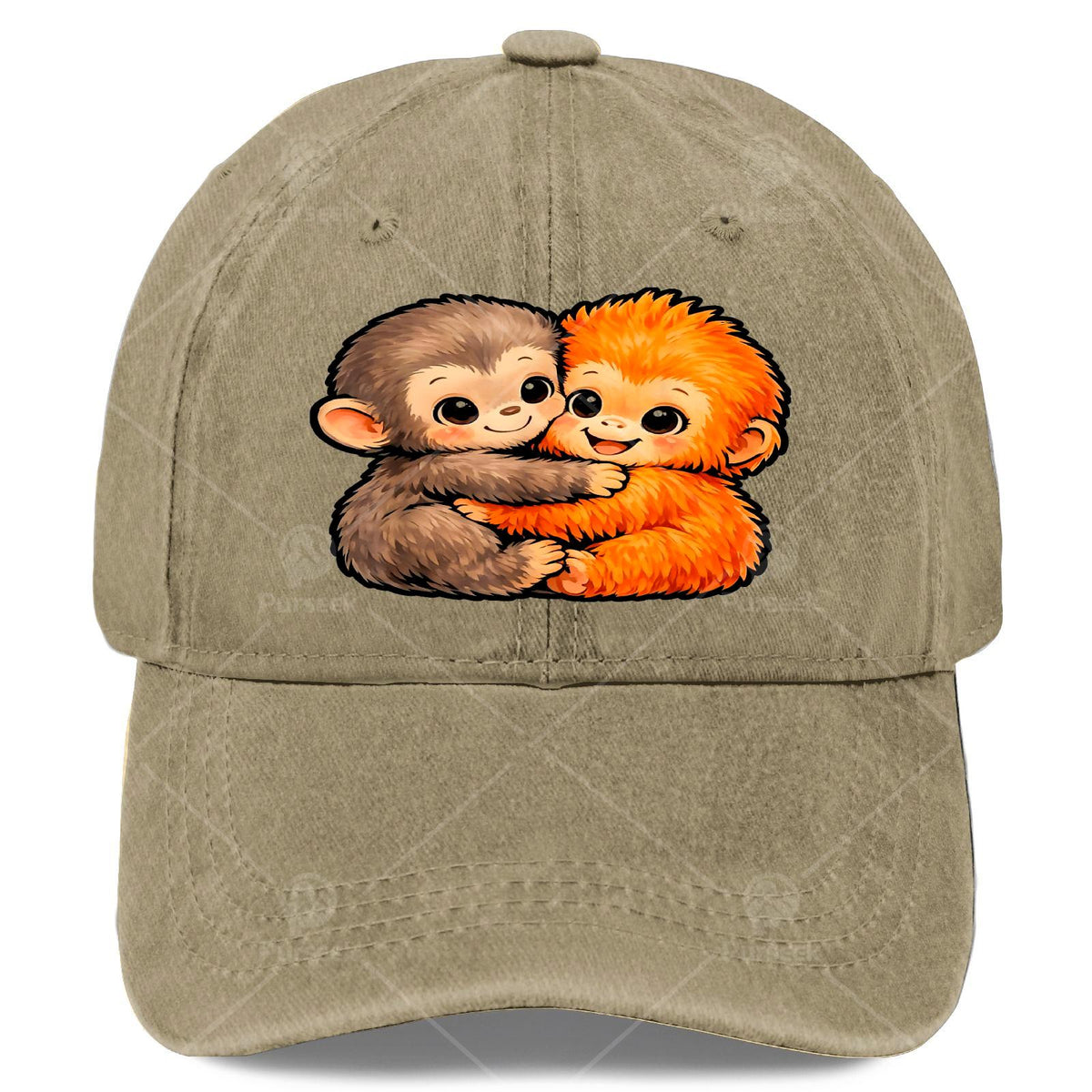Tadanori Toya Plush Hug Baseball Cap - Vintage Full-Print Design, Suitable for Christmas, Gaming, And American Independence Day Events, Unisex Washable Monkey Baseball Cap, Lightweight Design (Hand Washable)