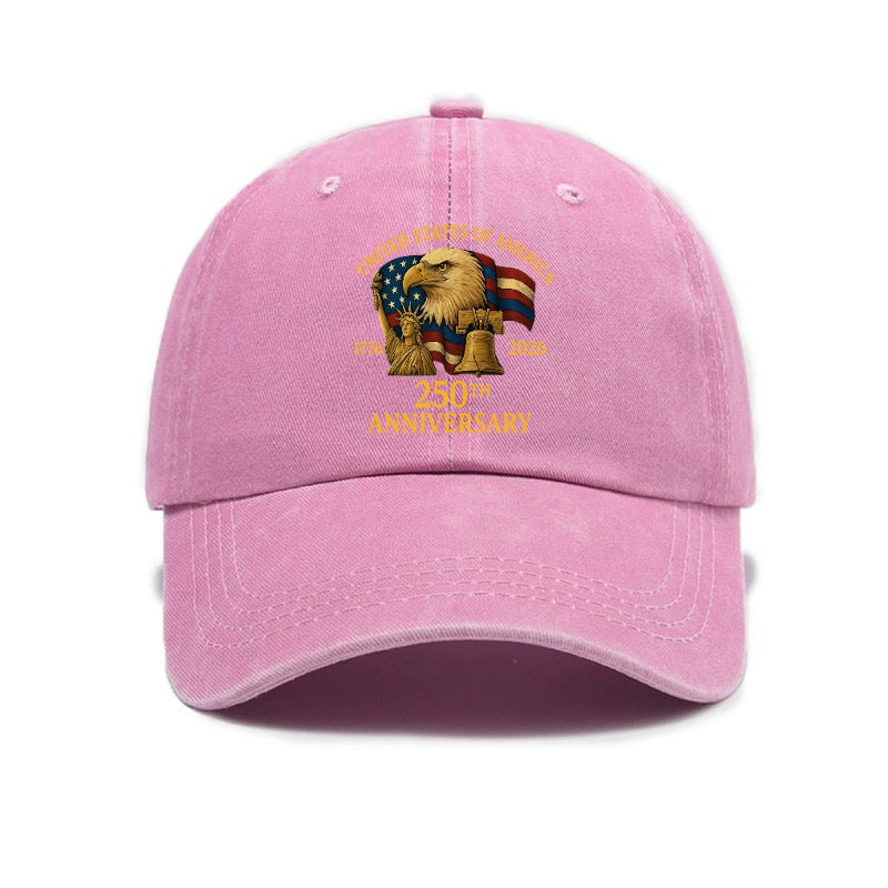 Fashion Hot Selling US Independence Day 250Th Anniversary Printed Washed All-Match Distressed Soft Top Unisex Baseball Cap