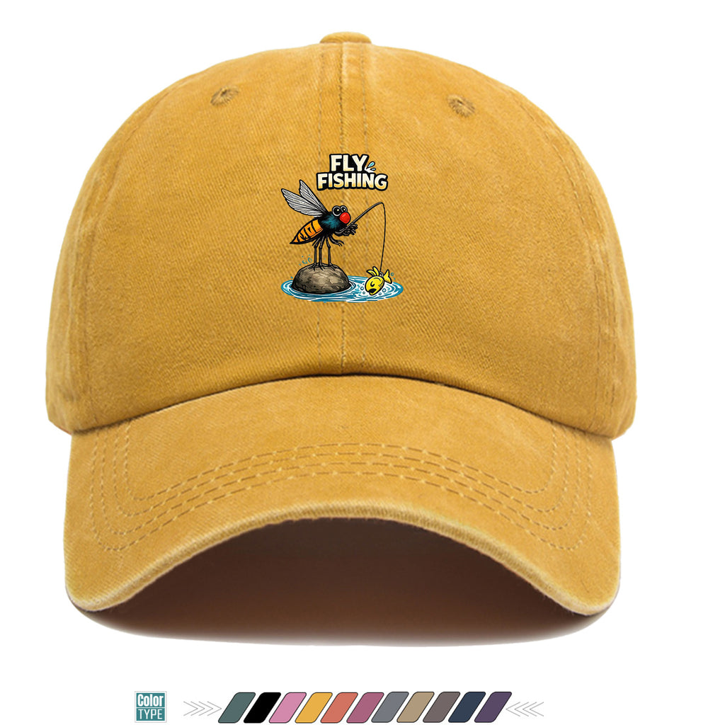 1pc Fun Insect Fishing Print Baseball Cap, Trendy Cartoon Pattern, Comfortable and Breathable Sun Hat, Stylish and  Unisex Design, Adjustable Size, Casual Streetwear Hat, Outdoor Fishing Hat, Travel and Vacation Hat, Versatile for Daily Outings