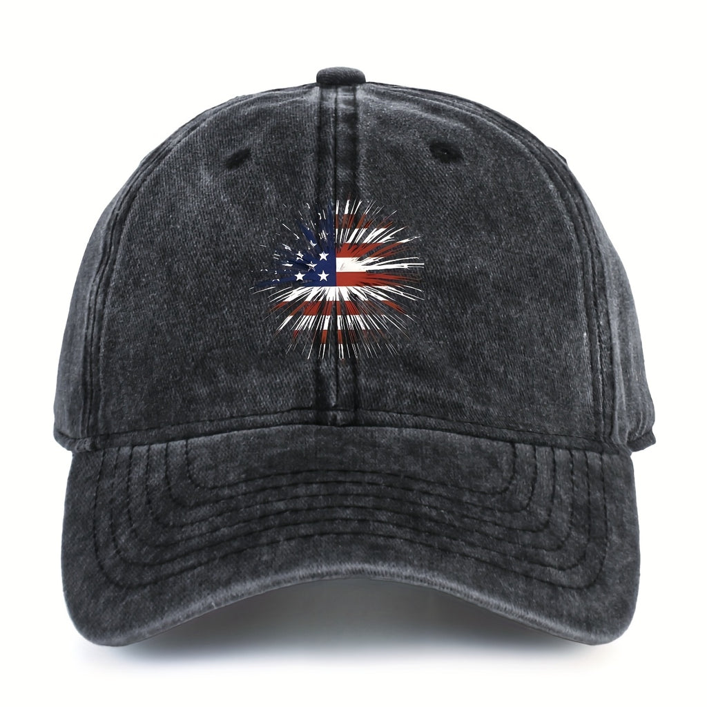 Unisex Washed Distressed Baseball Cap Printed Dad Hat Breathable Adjustable Sun Hat Suitable for Both Men And Women