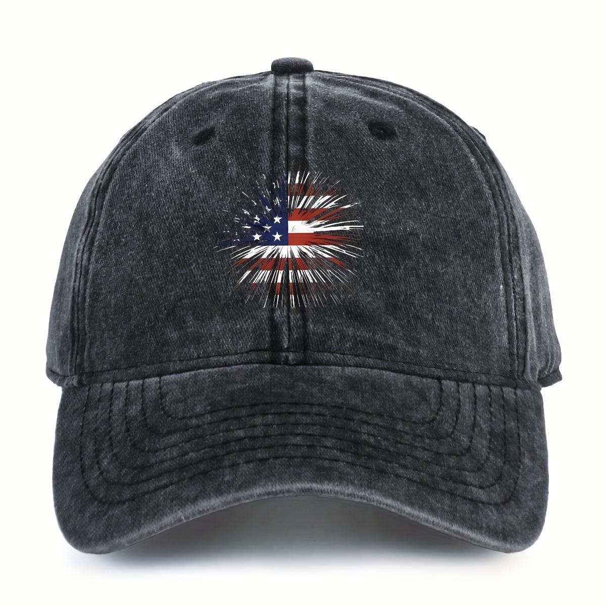 Unisex Washed Distressed Baseball Cap Printed Dad Hat Breathable Adjustable Sun Hat Suitable for Both Men And Women